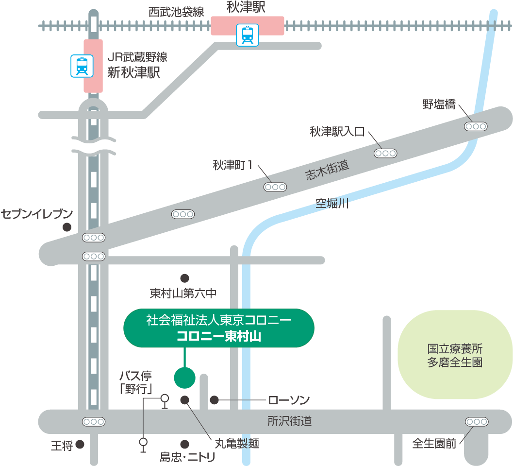 コロニー東村山 周辺地図